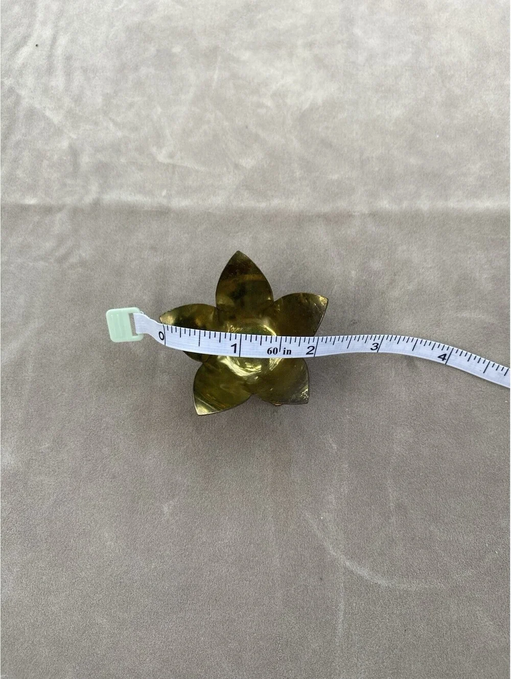 Vintage Solid Brass Flower Tea Light Candle Holder Votive 2